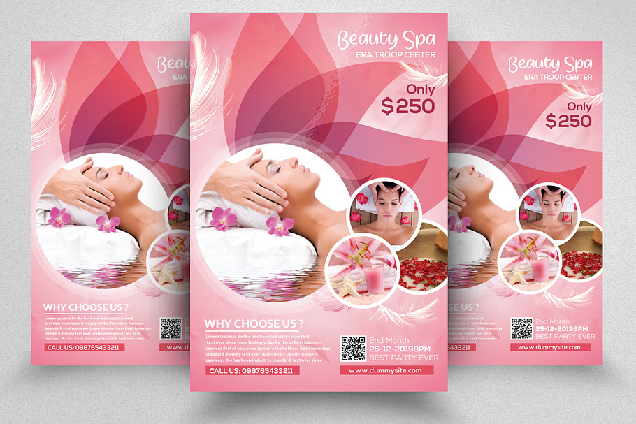 Spa Treatment Pink Flyer Template