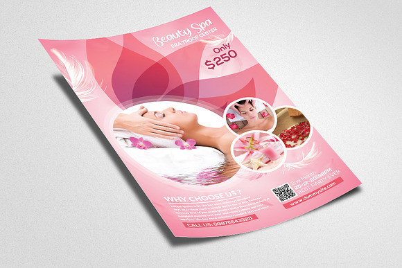 Spa Treatment Pink Flyer Template in Flyer Templates - product preview 1