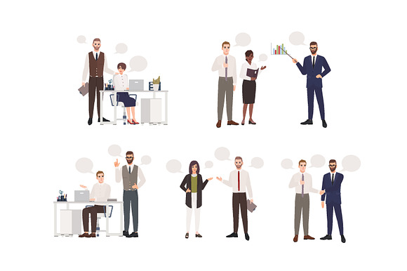 Business talks set in Illustrations - product preview 1