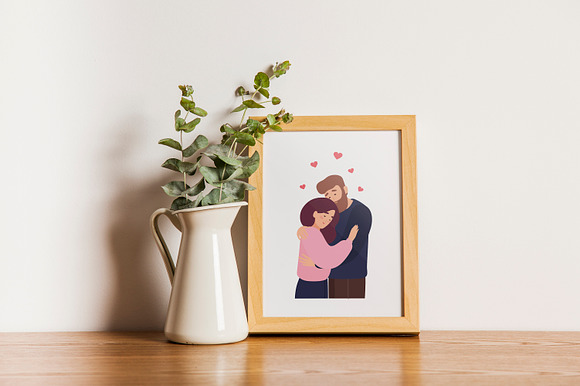 Couple met on dating site in Illustrations - product preview 2