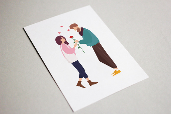 Couple met on dating site in Illustrations - product preview 3