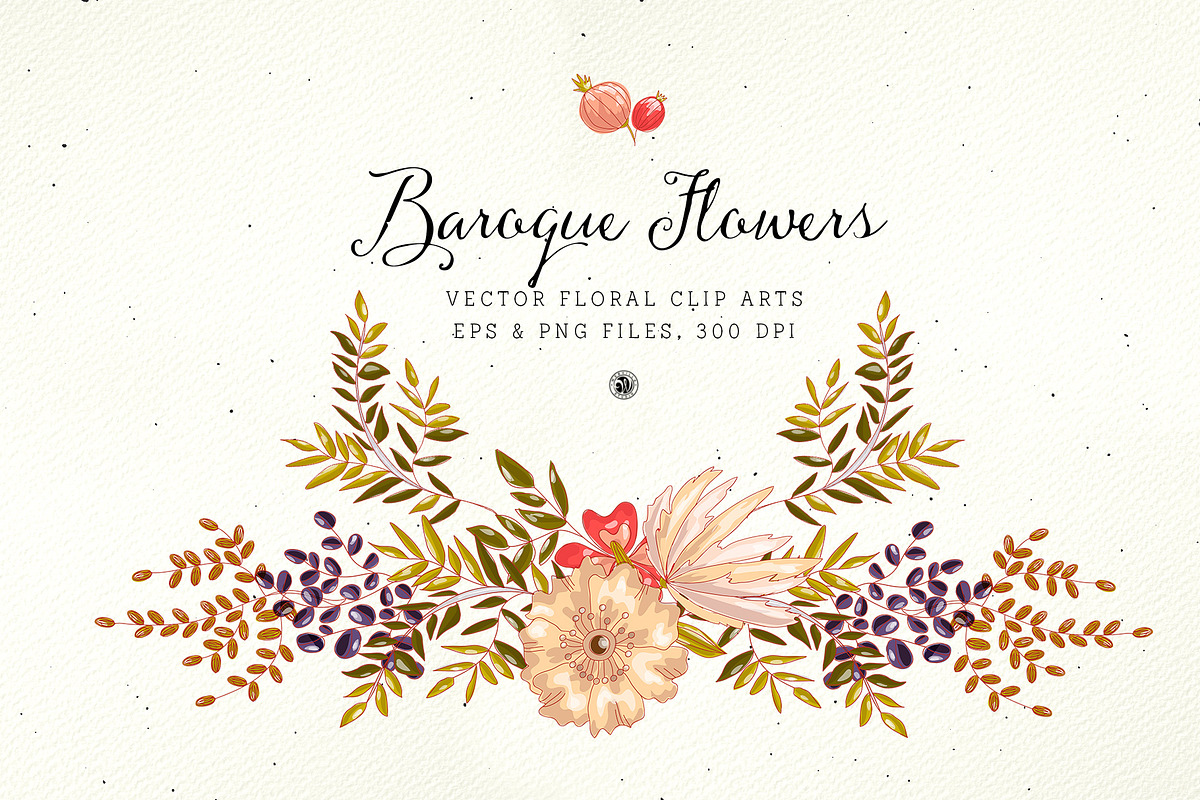 Baroque Flowers in Illustrations - product preview 8