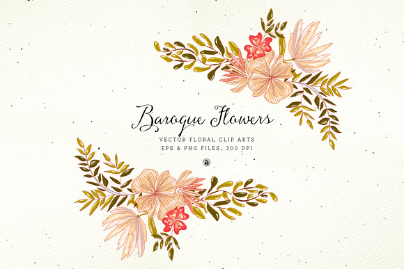 Baroque Flowers in Illustrations - product preview 2