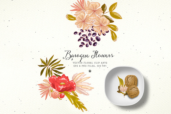 Baroque Flowers in Illustrations - product preview 4