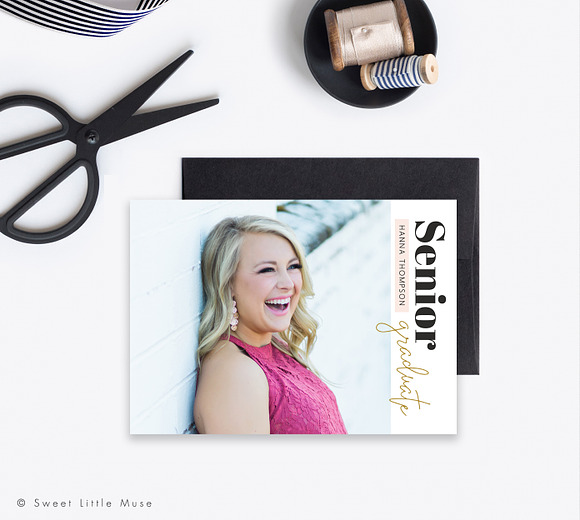Senior Graduation Announcement Card in Card Templates - product preview 1