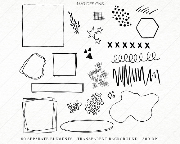 Collage Elements Bundle 80 PNG Files in Illustrations - product preview 7