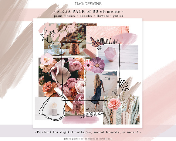 Collage Elements Bundle 80 PNG Files in Illustrations - product preview 9