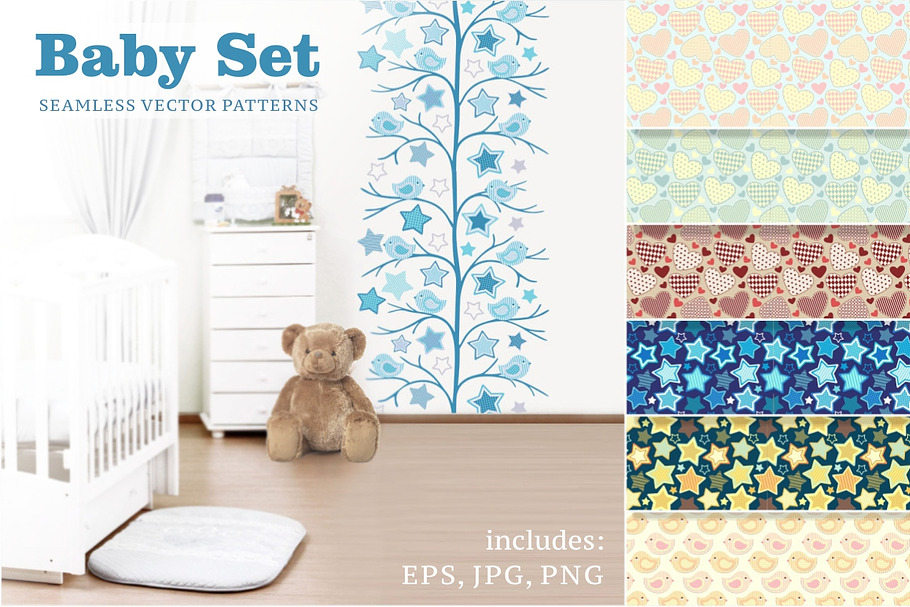 BABY SET. Colorful Seamless Patterns in Patterns - product preview 8