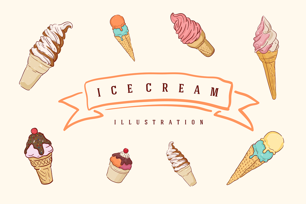 Ice Cream Illustration in Graphics - product preview 8