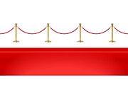 Red carpet and Golden barrier.