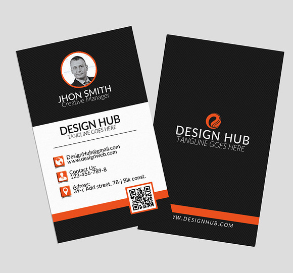 vertical business card Template in Business Card Templates - product preview 2