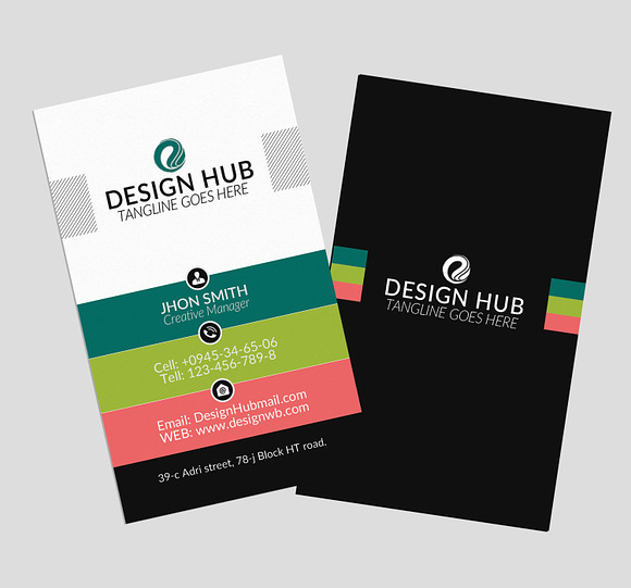 vertical business card Template in Business Card Templates - product preview 2