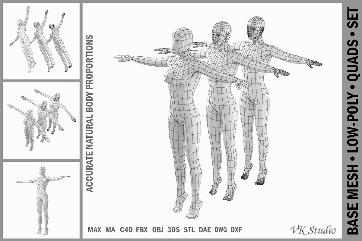 Female Body on Toes in T-Pose in People - product preview 8