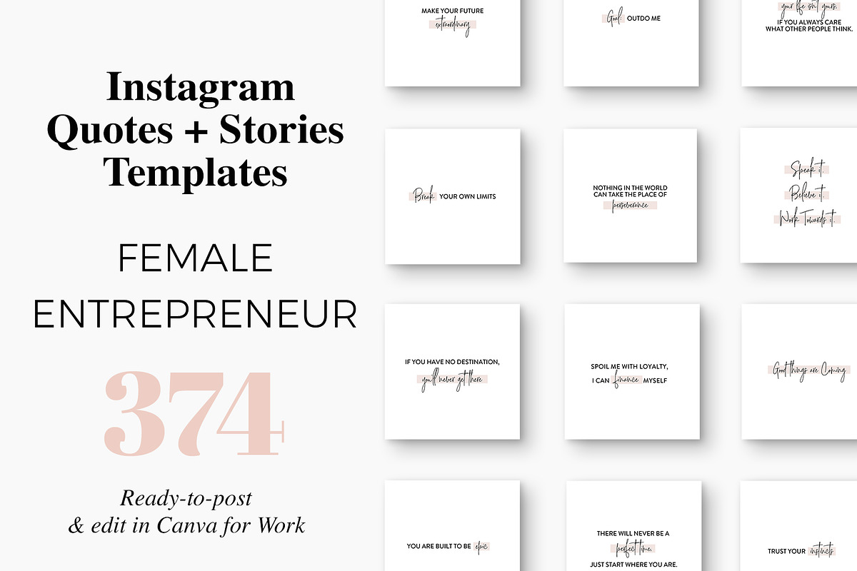 Female Entrepreneur Instagram Quotes in Instagram Templates - product preview 8