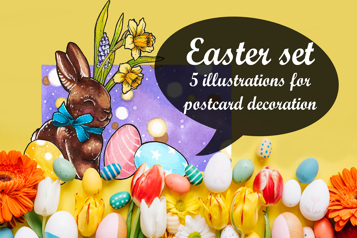 EASTER postcards in Illustrations - product preview 8