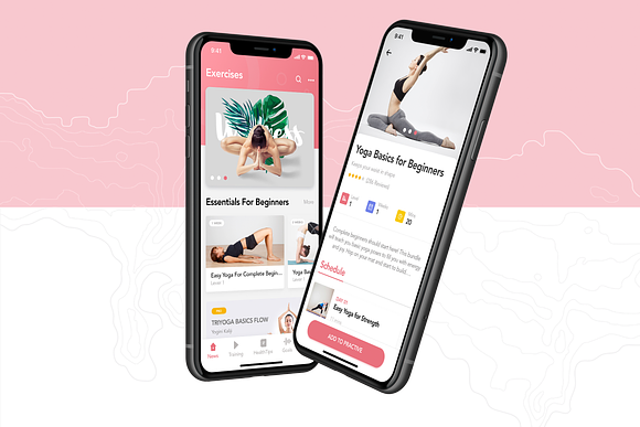 Yoga Fitness App UI Kit in App Templates - product preview 1