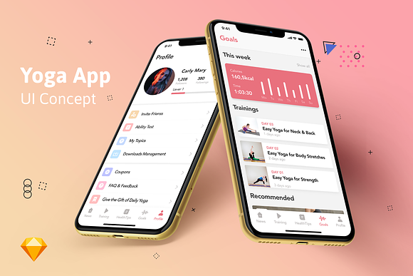 Yoga Fitness App UI Kit in App Templates - product preview 2