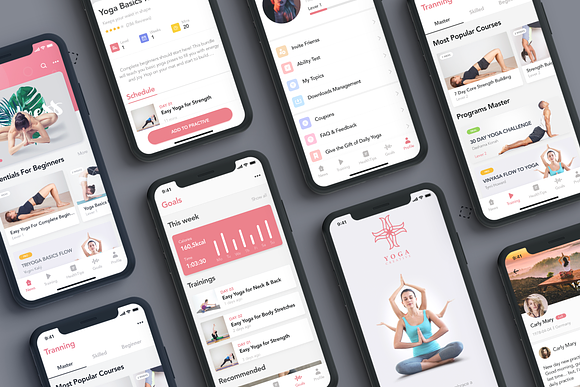 Yoga Fitness App UI Kit in App Templates - product preview 3