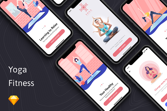 Yoga Fitness App UI Kit in App Templates - product preview 4