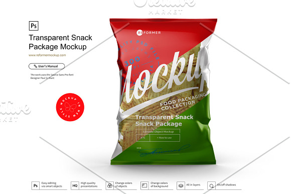 Six Snack Bags Mockup Bundle in Product Mockups - product preview 3