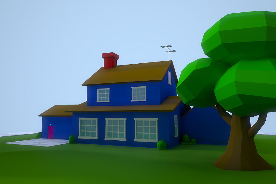 Low Poly House 1 in Urban - product preview 4
