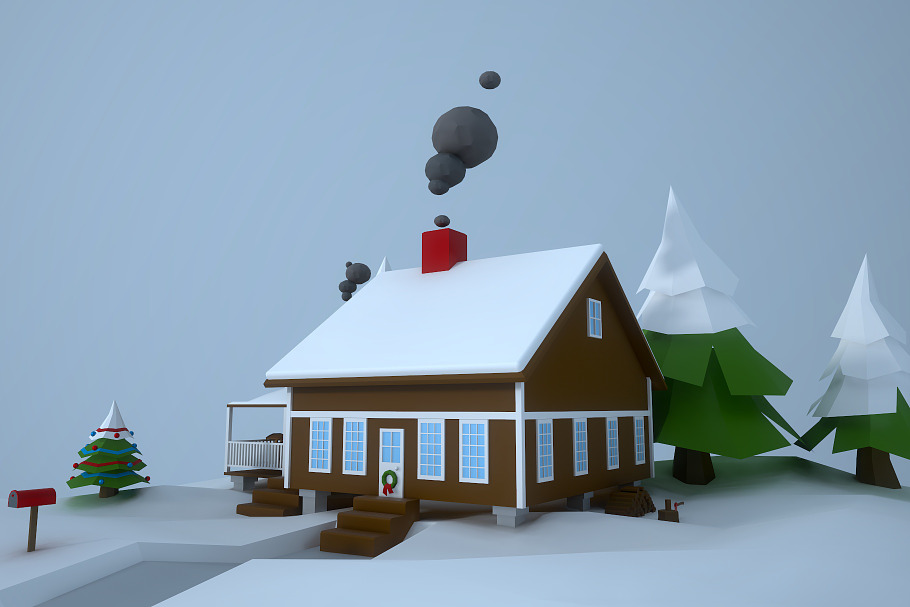 Low Poly House in Urban - product preview 1