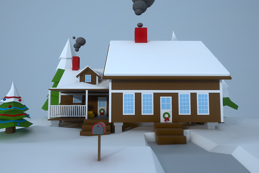 Low Poly House in Urban - product preview 2