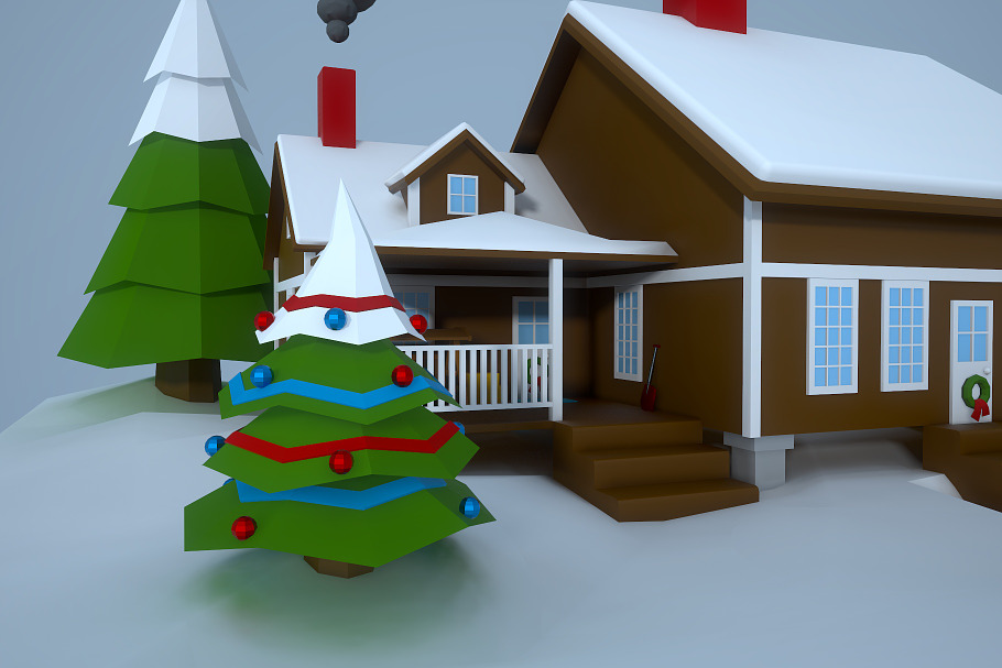 Low Poly House in Urban - product preview 3
