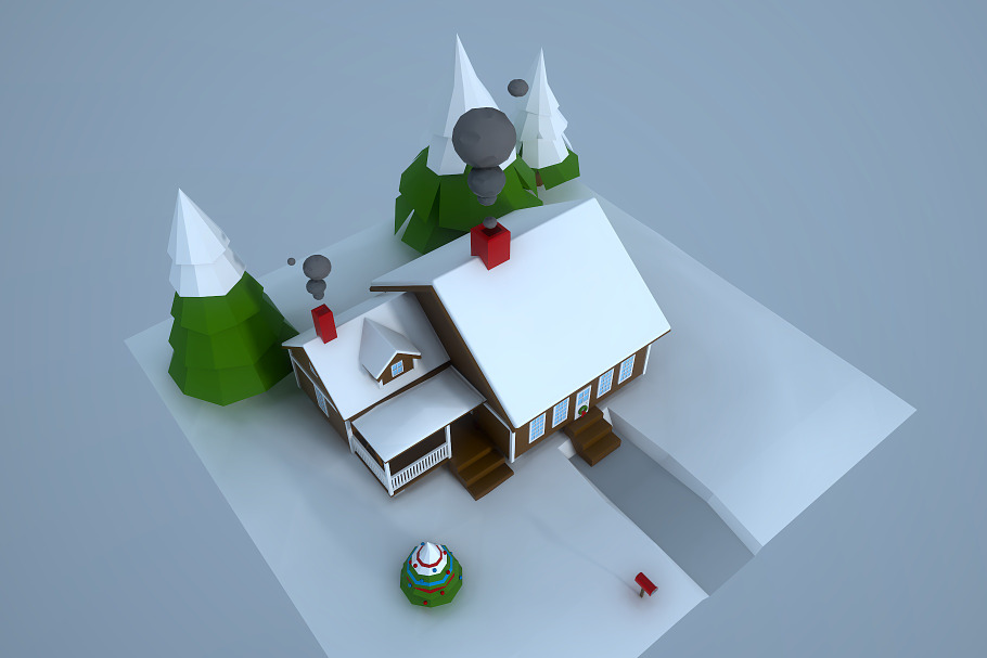 Low Poly House in Urban - product preview 7