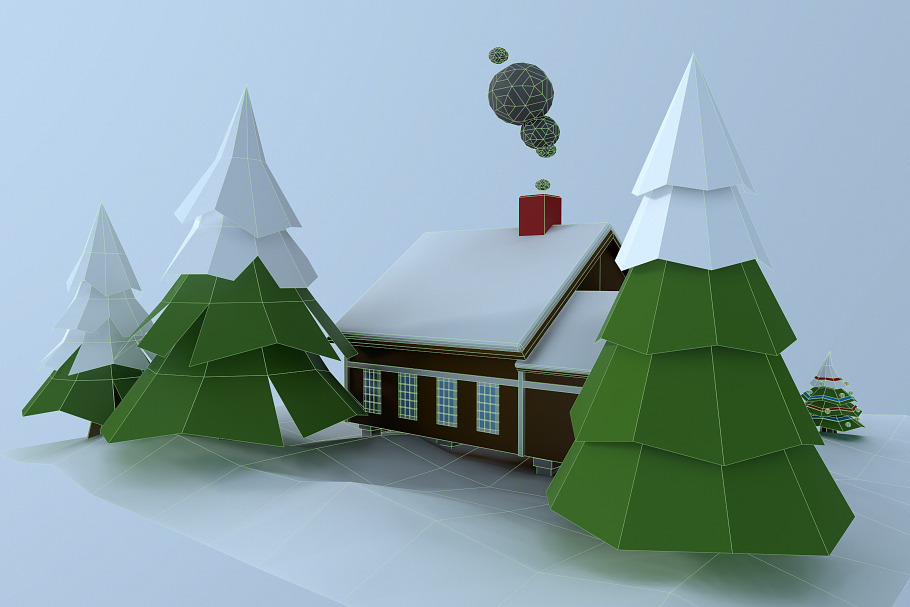 Low Poly House in Urban - product preview 12