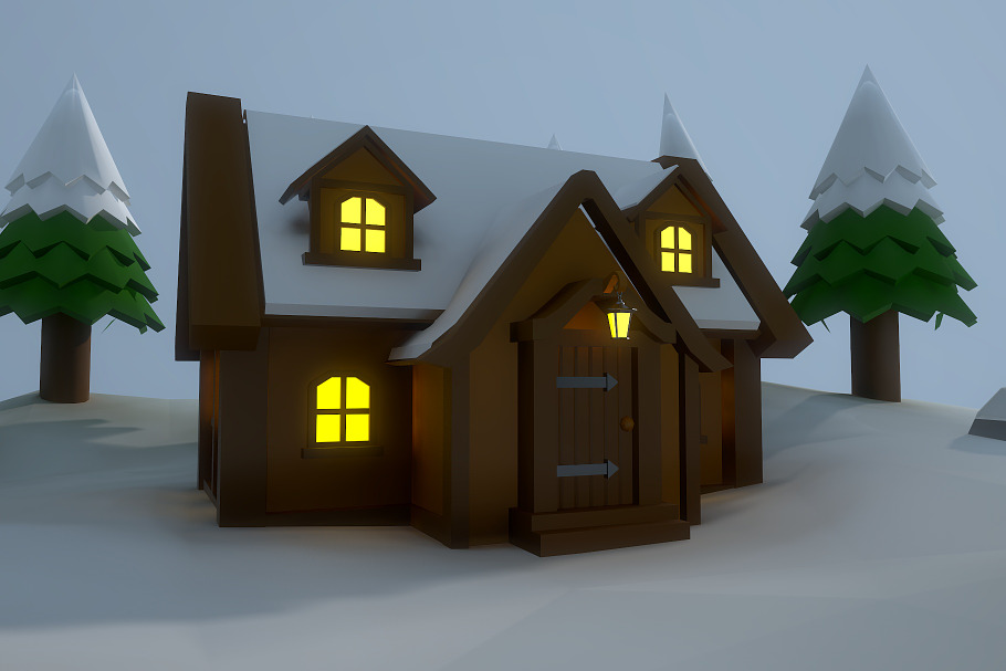 Low Poly Hut in Nature - product preview 2