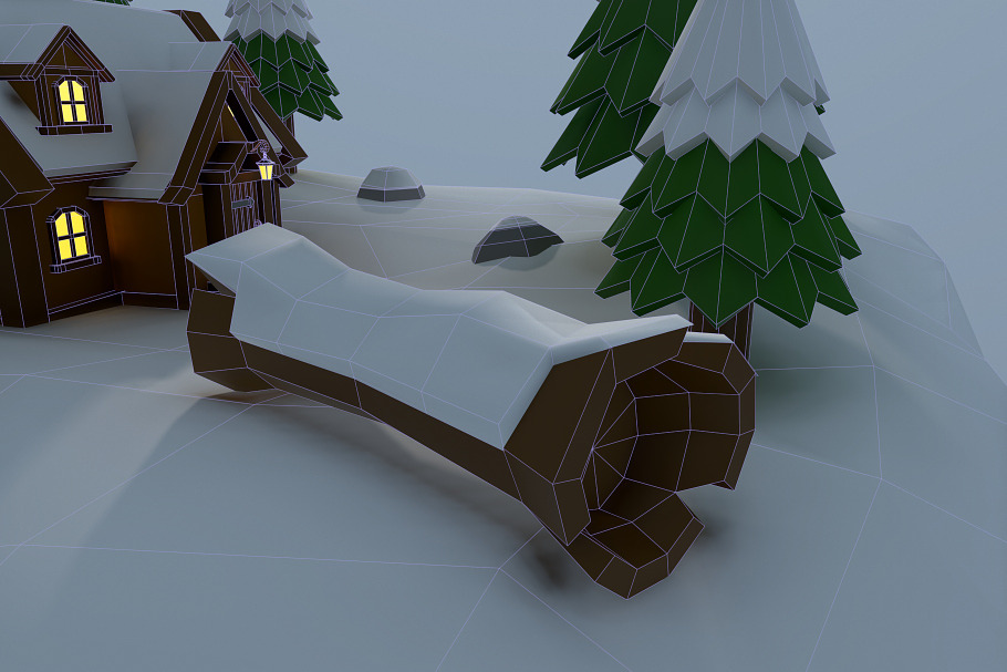 Low Poly Hut in Nature - product preview 6