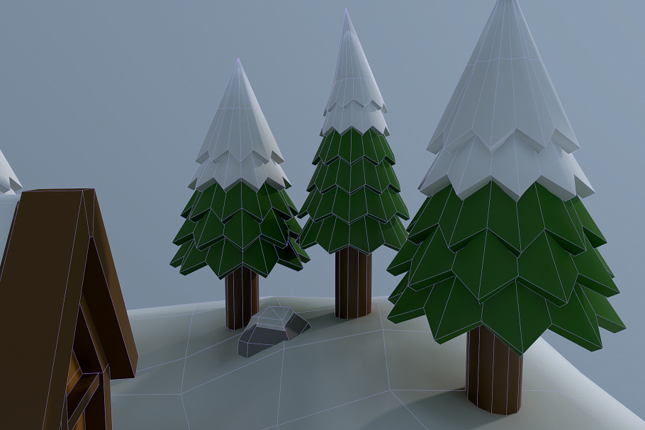Low Poly Hut in Nature - product preview 7