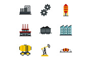 Petroleum industry technology icons