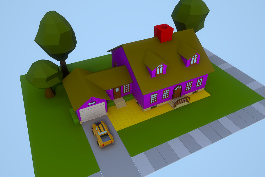 Low Poly House 2 in Urban - product preview 6