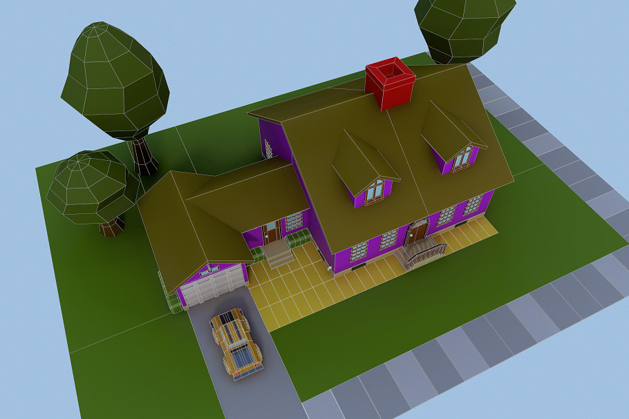 Low Poly House 2 in Urban - product preview 13