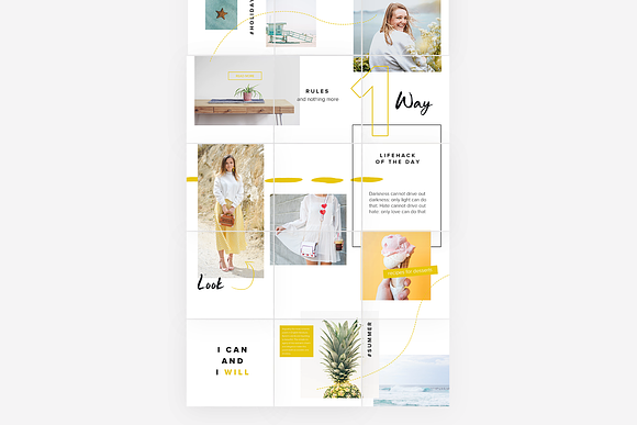 Instagram Puzzle Template Chartreuse in Instagram Templates - product preview 1