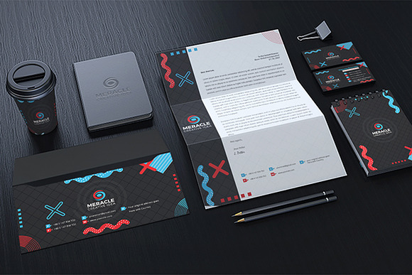 Meracle Branding Identity in Stationery Templates - product preview 1