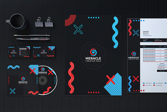 Meracle Branding Identity in Stationery Templates - product preview 3