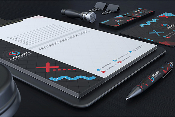 Meracle Branding Identity in Stationery Templates - product preview 6