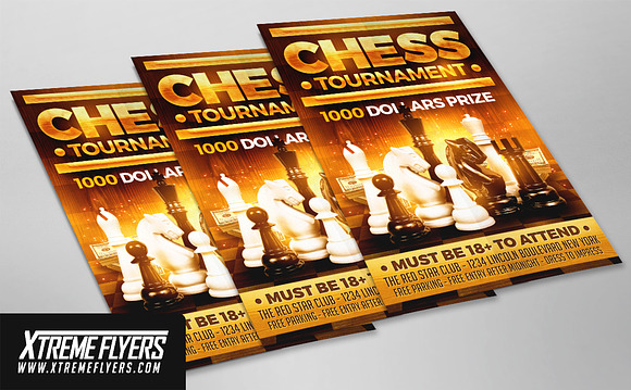 Chess Tournament Flyer Template in Flyer Templates - product preview 1