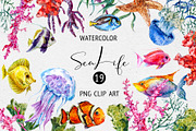 Watercolor Sea Life Clipart