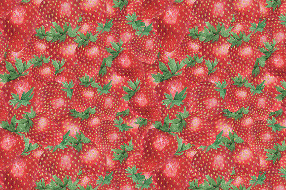 Set of strawberry watercolor in Illustrations - product preview 7