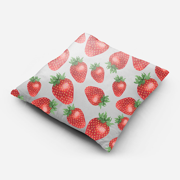 Set of strawberry watercolor in Illustrations - product preview 9