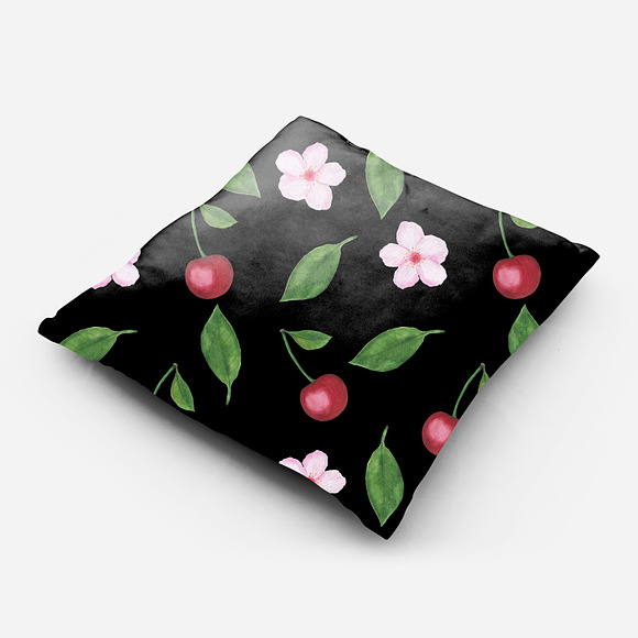 Watercolor cherry set in Illustrations - product preview 9