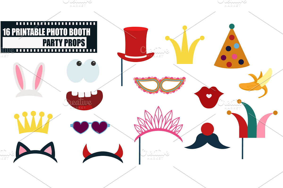 Photo booth props vector in Illustrations - product preview 8