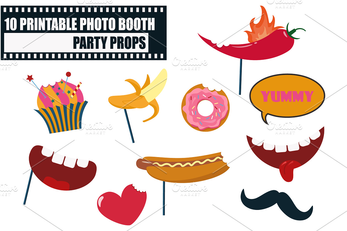 Photo booth props vector set in Illustrations - product preview 8