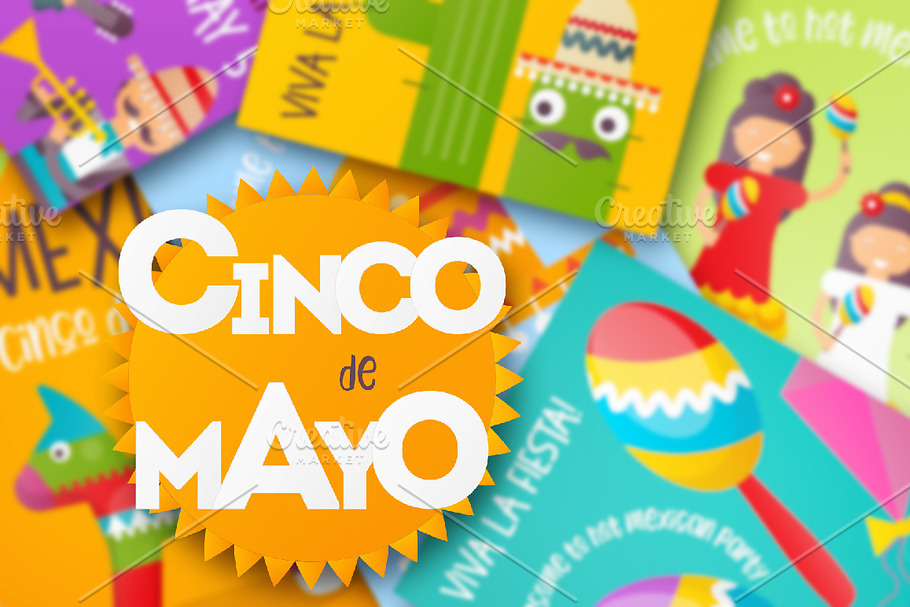 Cinco de Mayo Posters Set in Illustrations - product preview 8