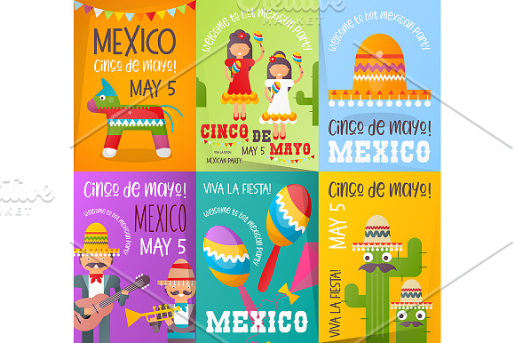 Cinco de Mayo Posters Set in Illustrations - product preview 1