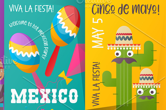 Cinco de Mayo Posters Set in Illustrations - product preview 2